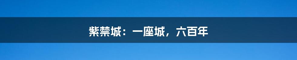 紫禁城:一座城,六百年