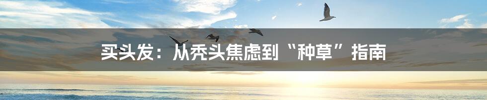 买头发:从秃头焦虑到“种草”指南