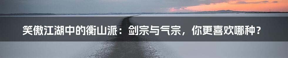 笑傲江湖中的衡山派:剑宗与气宗,你更喜欢哪种?