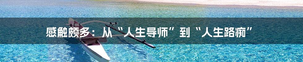 感触颇多:从“人生导师”到“人生路痴”