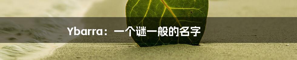 Ybarra:一个谜一般的名字