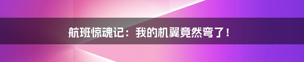 航班惊魂记:我的机翼竟然弯了!