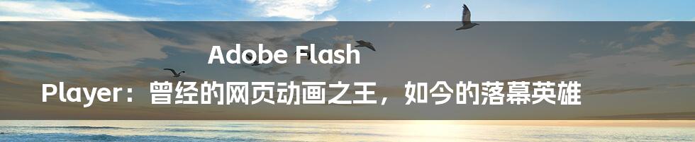 Adobe Flash Player:曾经的网页动画之王,如今的落幕英雄