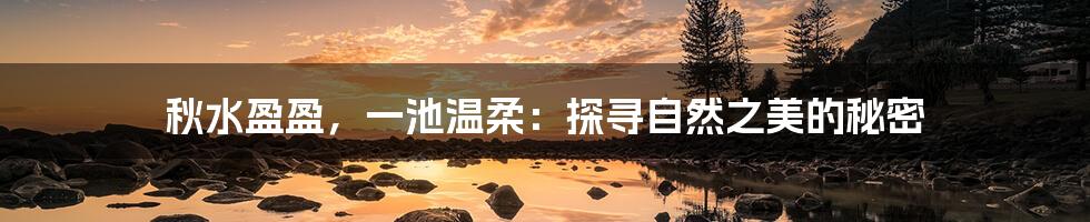 秋水盈盈,一池温柔:探寻自然之美的秘密