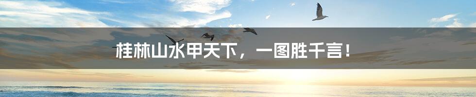 桂林山水甲天下,一图胜千言!