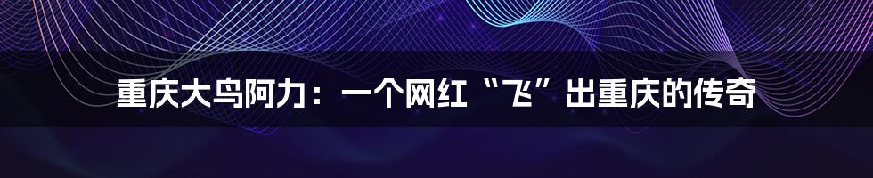重庆大鸟阿力：一个网红“飞”出重庆的传奇