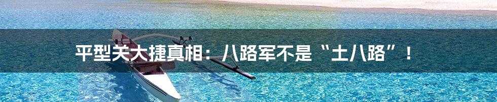 平型关大捷真相:八路军不是“土八路”!
