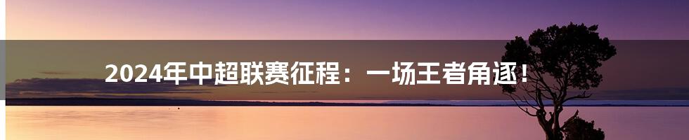 2024年中超联赛征程：一场王者角逐！