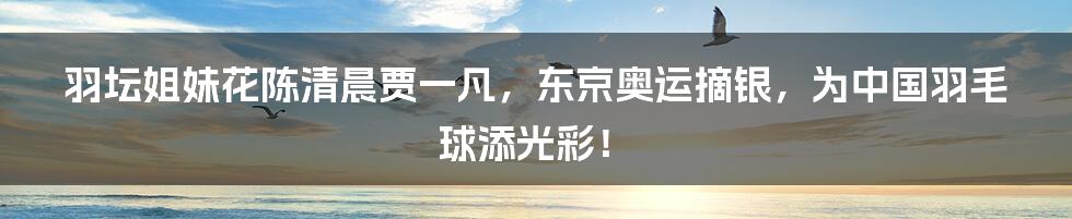羽坛姐妹花陈清晨贾一凡,东京奥运摘银,为中国羽毛球添光彩!