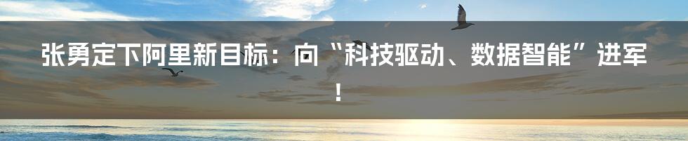 张勇定下阿里新目标:向“科技驱动、数据智能”进军!