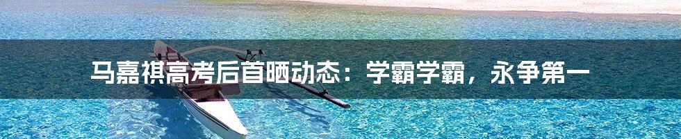 马嘉祺高考后首晒动态:学霸学霸,永争第一