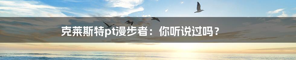 克莱斯特pt漫步者:你听说过吗?