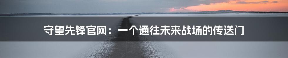 守望先锋官网:一个通往未来战场的传送门