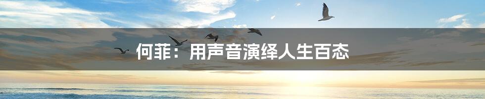 何菲:用声音演绎人生百态