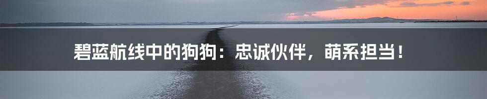 碧蓝航线中的狗狗:忠诚伙伴,萌系担当!