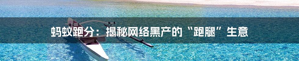 蚂蚁跑分:揭秘网络黑产的“跑腿”生意
