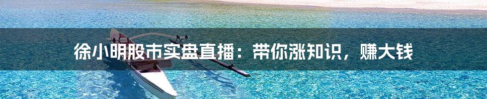 徐小明股市实盘直播:带你涨知识,赚大钱
