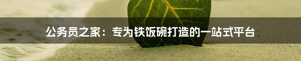 公务员之家:专为铁饭碗打造的一站式平台