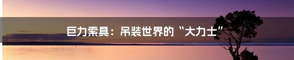 巨力索具:吊装世界的“大力士”