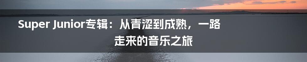 Super Junior专辑:从青涩到成熟,一路走来的音乐之旅