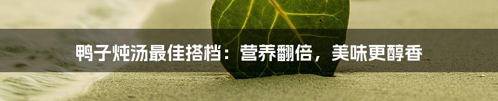 鸭子炖汤最佳搭档:营养翻倍,美味更醇香