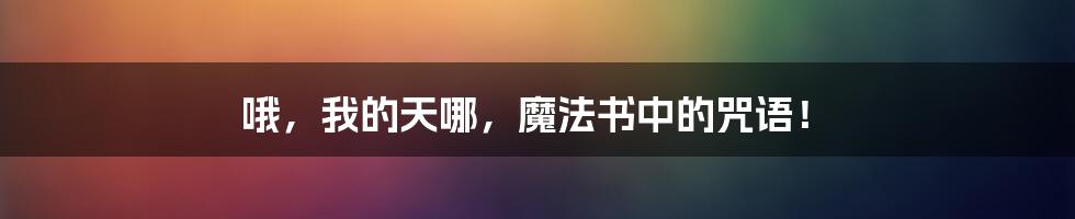 哦,我的天哪,魔法书中的咒语!