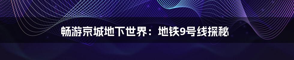 畅游京城地下世界:地铁9号线探秘