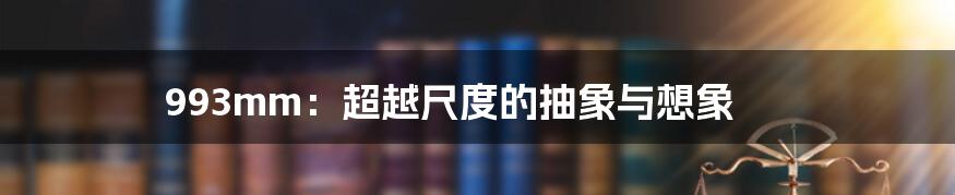 993mm:超越尺度的抽象与想象