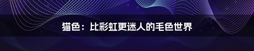 猫色:比彩虹更迷人的毛色世界