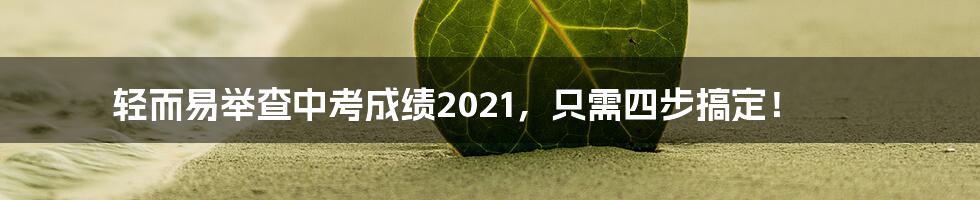 轻而易举查中考成绩2021,只需四步搞定!