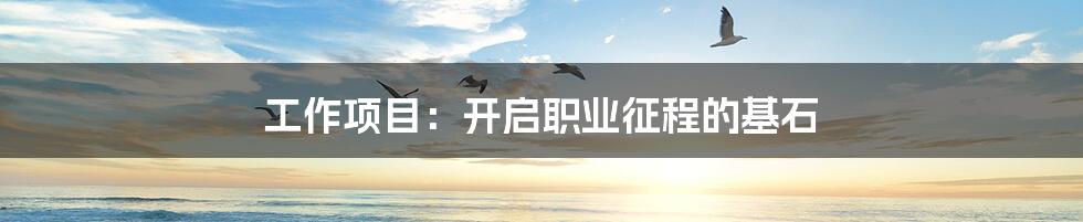 工作项目:开启职业征程的基石