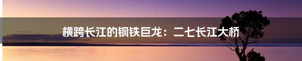 横跨长江的钢铁巨龙：二七长江大桥