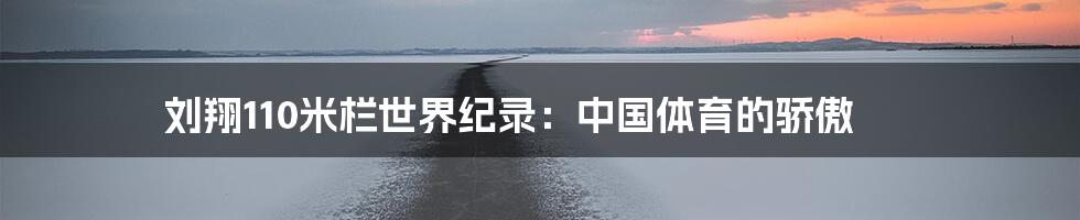 刘翔110米栏世界纪录:中国体育的骄傲