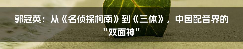 郭冠英:从《名侦探柯南》到《三体》,中国配音界的“双面神”