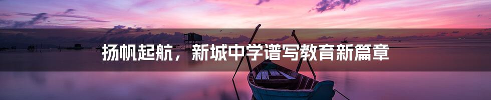 扬帆起航,新城中学谱写教育新篇章
