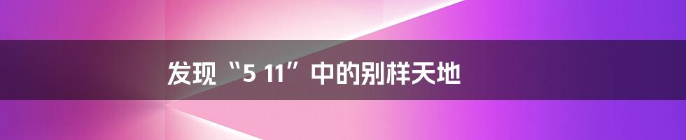 发现“5 11”中的别样天地