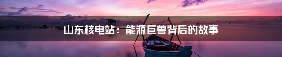 山东核电站:能源巨兽背后的故事