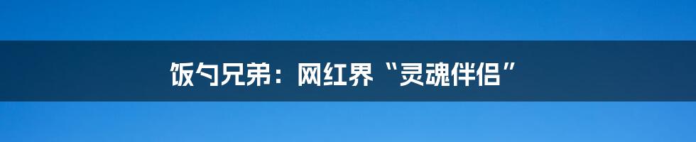 饭勺兄弟:网红界“灵魂伴侣”