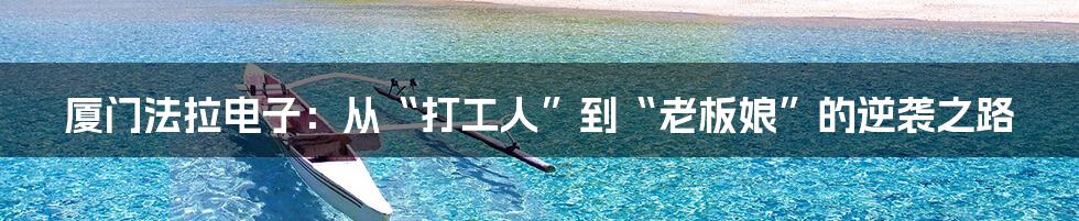 厦门法拉电子:从“打工人”到“老板娘”的逆袭之路