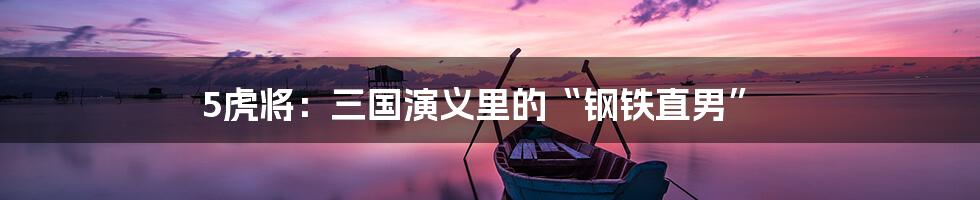 5虎将:三国演义里的“钢铁直男”