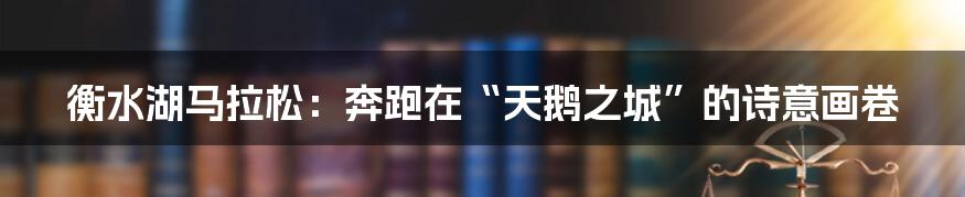 衡水湖马拉松:奔跑在“天鹅之城”的诗意画卷