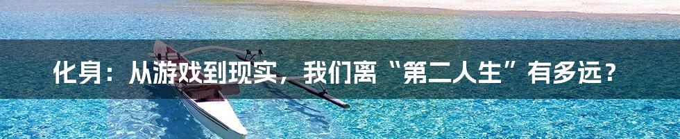 化身：从游戏到现实，我们离“第二人生”有多远？