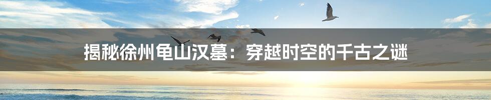 揭秘徐州龟山汉墓:穿越时空的千古之谜