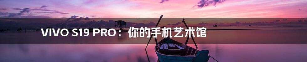 VIVO S19 PRO:你的手机艺术馆