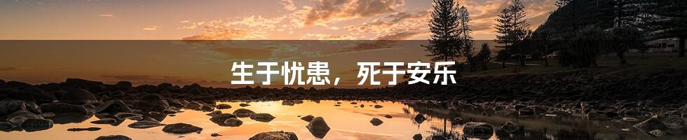 生于忧患,死于安乐