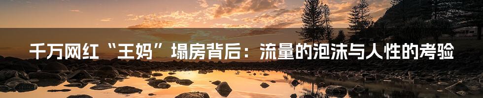 千万网红“王妈”塌房背后：流量的泡沫与人性的考验