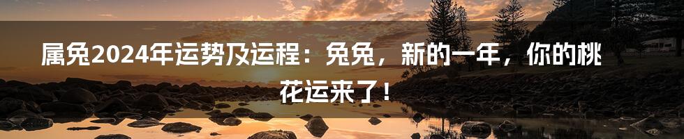 属兔2024年运势及运程:兔兔,新的一年,你的桃花运来了!
