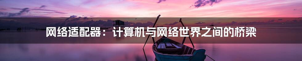 网络适配器:计算机与网络世界之间的桥梁