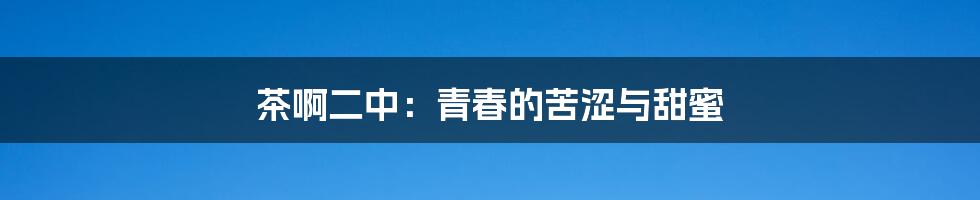 茶啊二中:青春的苦涩与甜蜜