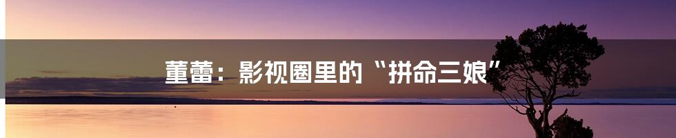董蕾:影视圈里的“拼命三娘”
